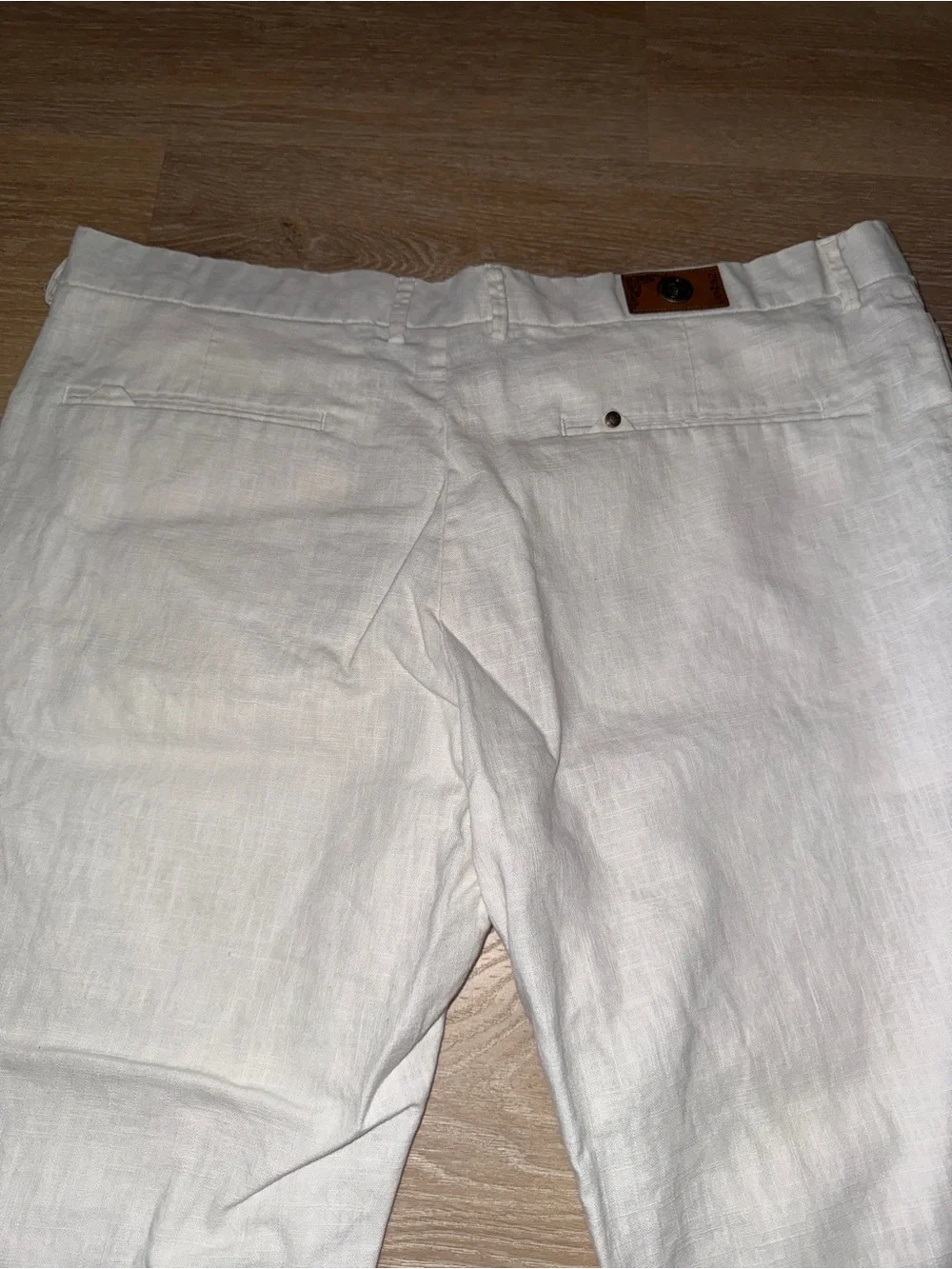 Lanzzino White Linen Pants Size 40